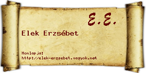 Elek Erzsébet névjegykártya