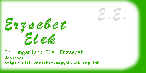 erzsebet elek business card